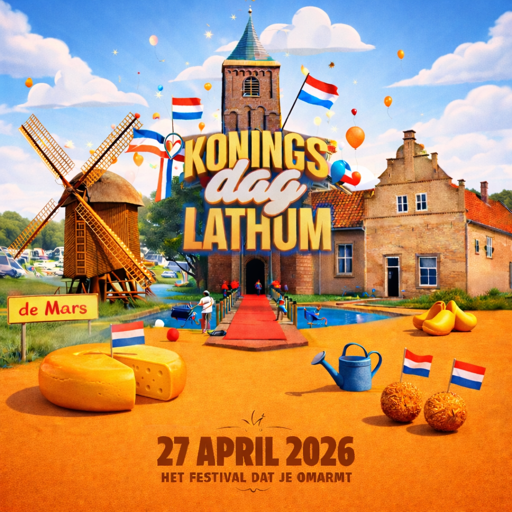 Poster Koningsdag Lathum 2026, 27 april 2026